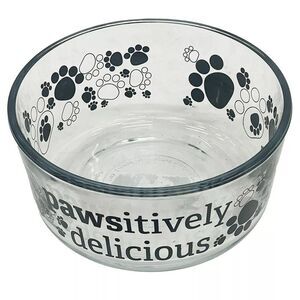 Buddy's Line 4 Cup Pawsitively Delicious Glass Pet Food Bowl